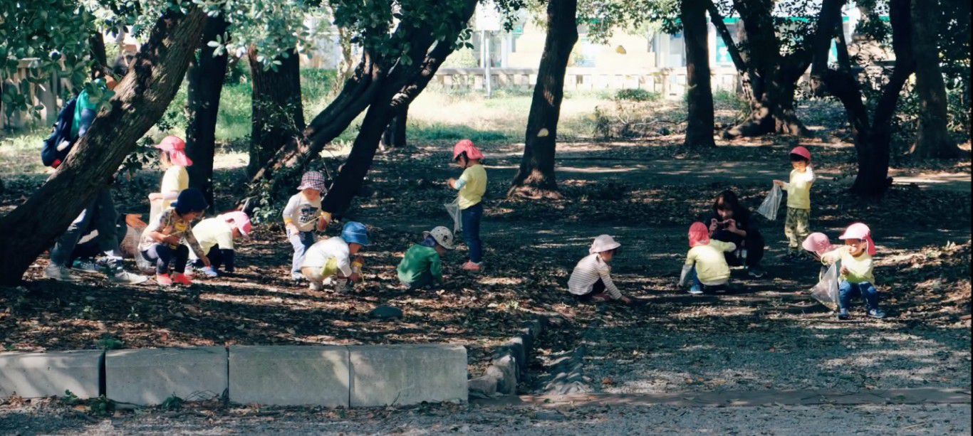 Children cleaning a park